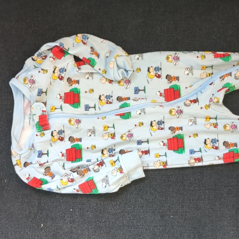 Peanuts "love letter" footie PJs